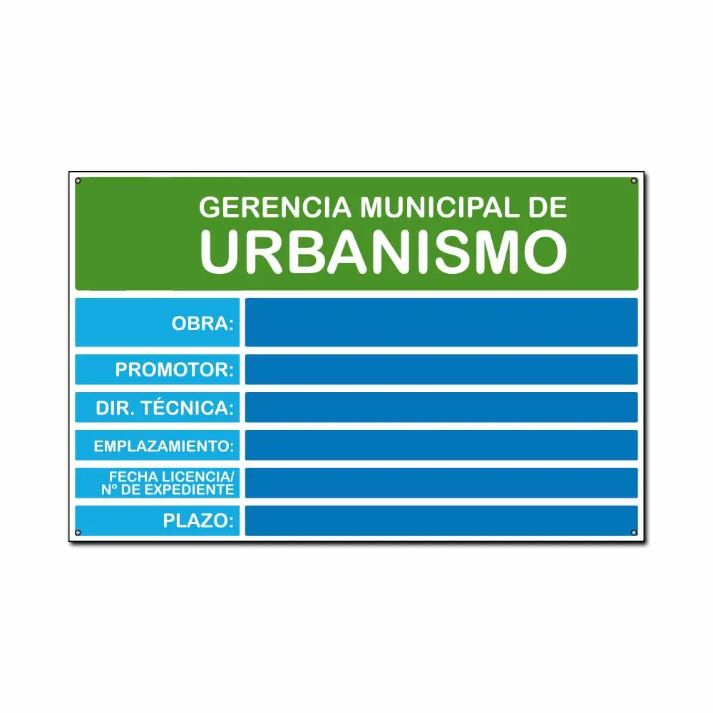 Cartel de licencia de obras municipal para casa prefabricada en Canarias